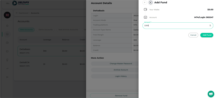 Secure deposit confirmation screen in an online trading platform