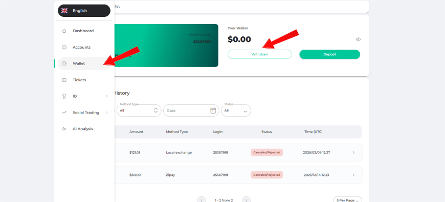 Step-by-step withdrawal process from wallet using TopChange platform
